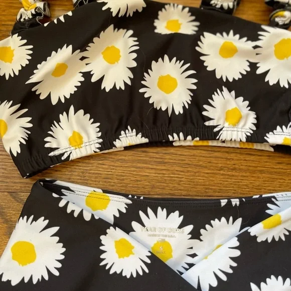 SET! Year of Ours Black and White Floral Activewear Small - Picture 4 of 6